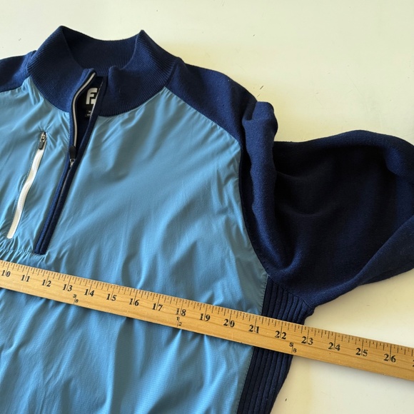 FootJoy Blue and Navy Zip Up Sweater - Picture 6 of 9